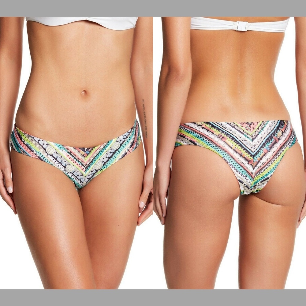 NEW Isabella Rose Tahiti Printed Reversible‎ Bikini Bottoms [SZ Large ]